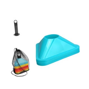 Imagem de UGPLM 10x Cones Triângulos de Futebol Agilidade Acessórios de Treinamento de Futebol Marcador de Campo de Treinamento Cruzado para Jogos Esportivos Quintal, Azul