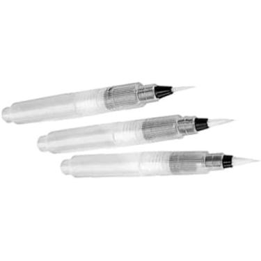 Imagem de 3 canetas de pincel para colorir em água, pincel aquático útil e prático para pintura em aquarela, lápis solúveis em água, marcadores, conjuntos de pincéis profissionais de artistas, cores sólidas