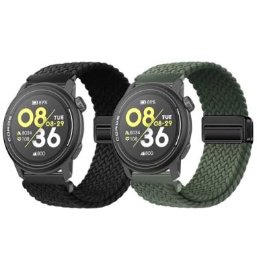 Imagem de LeyuBand Pulseiras magnéticas de nylon de 22 mm compatíveis com Coros PACE 3/APEX 2 PRO/APEX PRO/APEX de 46 mm para homens e mulheres