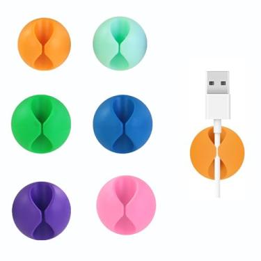 Imagem de Clipes de cabo organizador de cabos adesivos para mesa, parede, carro, gerenciamento de fios, conjunto de clipes para carregamento de fones de ouvido USB
