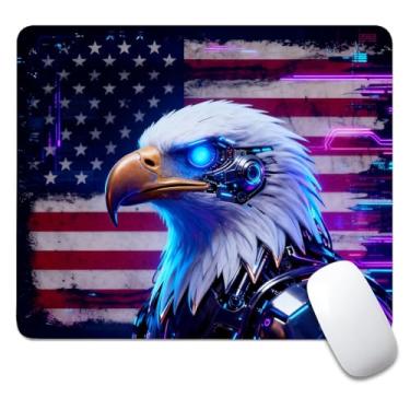 Imagem de CANFLASHION Mouse pad quadrado, mouse pad pequeno personalizado com designs, base de borracha antiderrapante para jogos para computadores, laptop, escritório, 240 mm x 200 mm x 3 mm, bandeira