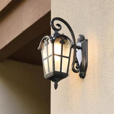 Imagem de Luminária de parede externa LED contemporânea, elétrica, simples e à prova d'água, para varanda, corredor, pátio, portão de casa, hotel, iluminação de parede (9204 L Elétrica, 1 unidade)