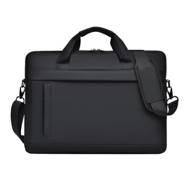 Imagem de Ysyqkn Pasta para Notebook com Alça, Impermeável E Portátil, com Alça de Ombro Ajustável para Notebook de Negócios, Preto, Tamanho real