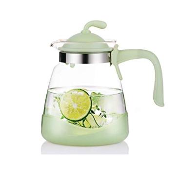 Imagem de YWangQiang Jarros de filtro, jarros de água fria, jarro de suco doméstico, jarro de vidro resistente ao calor, jarro de grande capacidade, jarro com tampa, conjunto doméstico de 2000 ml, 2400 ml (cor