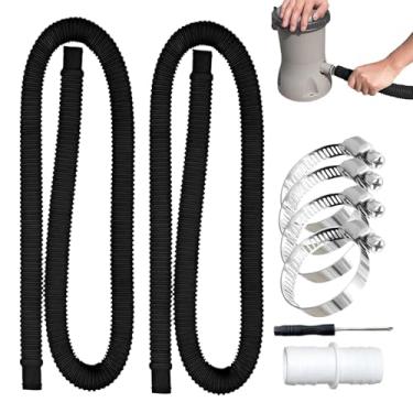 Imagem de Mangueira de filtro de piscina, conjunto de mangueira de piscina resistente de 32 mm - Peças de reposição de spa para lavagem ao ar livre, spa, natação, drenagem, manutenção de verão, enxágue de