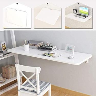 Imagem de Mesa dobrável montada na parede, mesa de computador de jantar de cozinha, mesa conversível dobrável com economia de espaço, 80 x 50 cm