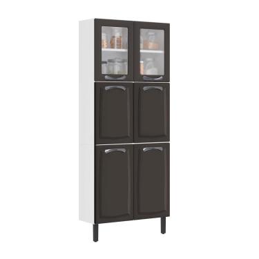 Imagem de Paneleiro New Premium Grafite 80cm 6 Portas 2 Vidros Em Aço Itatiaia