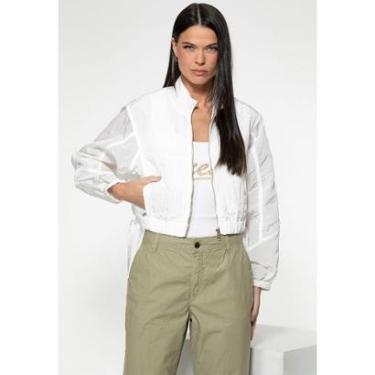 Imagem de Jaqueta Corta-vento Cropped Branco-Feminino