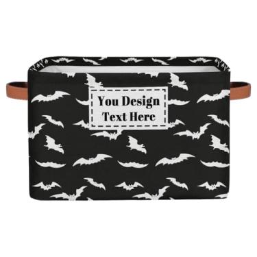 Imagem de hongjinglin Cesto de armazenamento personalizado preto legal pequeno com alças para crianças, meninos e meninas, caixas de armazenamento de brinquedos, organizador dobrável para berçário, decoração de