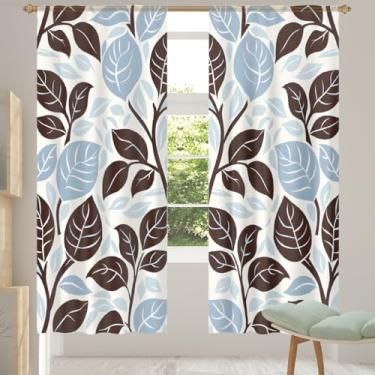 Imagem de 2 conjuntos de painéis de flores vintage folhas cortinas transparentes arejadas com filtro leve painéis de cortina leve cortina de porta janela para sala de estar, quarto, jantar, 192 cm de