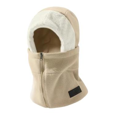 Imagem de harayaa Balaclava de inverno, máscara de esqui, cachecol/protetor de pescoço, máscara facial térmica macia para manter o rosto aquecido, ideal para snowboard, Cáqui Escuro