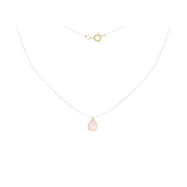 Imagem de Colar Ponto de Luz Feminino com Zircônia Gota, Fio de Nylon 40cm, Fecho em Ouro 18k