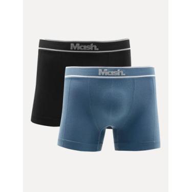 Imagem de Cueca Mash Boxer Microfíbra Gray Sash Preta/Azul Pack 2UN Tamanho:S/P,