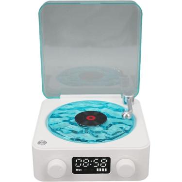 Imagem de Caixa De Som Vinil Toca Disco Vitrola Usb Bluetooth Cartao Tf Luminaria Musica Recarregavel Usb Portatil