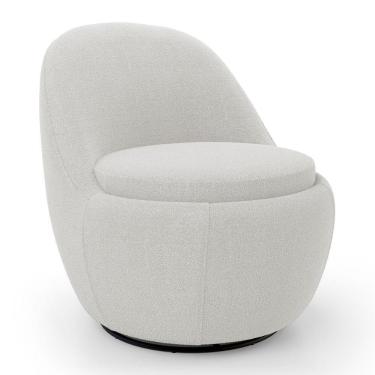 Imagem de Poltrona Orgânica Living Memphis Base Giratória Bouclê Off White - Desk Design