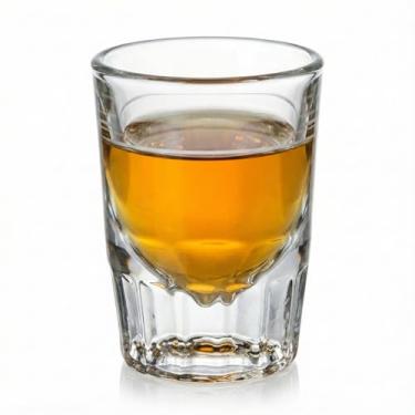 Imagem de Necessia Copo de shot canelado de 59 ml com linha de despejo de 28 g – Vidro elegante e durável para casa, restaurantes, bares e eventos, conjunto de 4