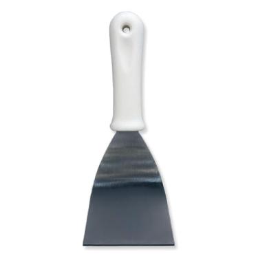 Imagem de Espátula Reta Profissional em Aço Inoxidável para Chapa e Lanche