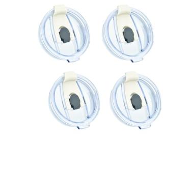 Imagem de Pacote com 4 tampas de substituição de 1,134 g para copo Stanley 1,134 g com alça, tampas de copo para acessórios Stanley Cup, branco