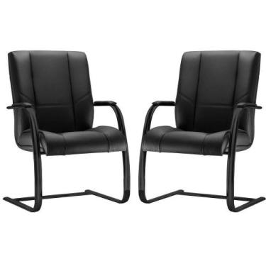 Imagem de Kit 02 Cadeiras Escritório Preto New Onix F02 Preto - LYAM DECOR