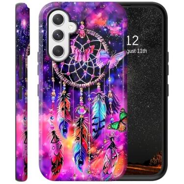 Imagem de RAUEDWDJS Capa para Samsung Galaxy S23 FE 5G, compatível com carregamento sem fio, capa protetora híbrida resistente à prova de choque de 6,4 polegadas, apanhador de sonhos roxo