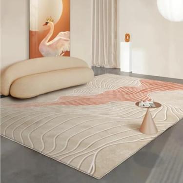 Imagem de Tapete branco puro, cor sólida, decorativo, grande, bege, para sala de estar, macio e confortável, para quarto (200 x 250 cm, 79 x 99 pol./FYR71)