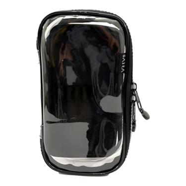 Imagem de Estojo Box Cristal Transparente, 50 Canetas, Plástico, com Divisória e Elásticos, 22x16x6 cm