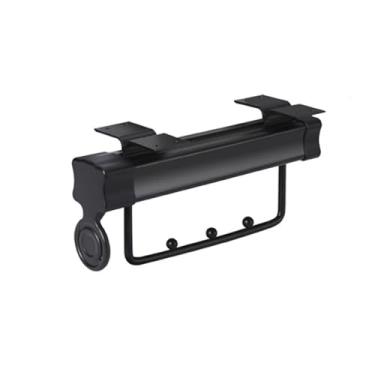 Imagem de Hhsdyl Varão Extensível Roupeiro, Cabideiro Retráctil Roupa Cabide Ajustável para Calças Suporte Pesado Armazenamento Roupas,Black,25.7cm