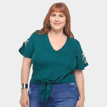 Imagem de Blusa Plus Size Lunender Nó Frontal Feminina-Feminino