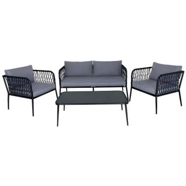 Imagem de Conjunto de Mesa e Poltronas Cinza Viena MOR