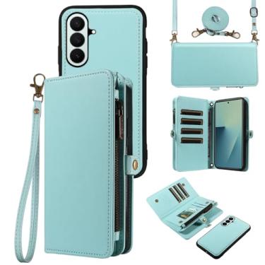 Imagem de Asuwish Capa carteira transversal para Samsung Galaxy Z Fold 7 5G 2025 magnética destacável couro PU capa de telefone suporte para cartão flip zíper alça bolsa ZFold7 Z7 G Fold7 ZFold 7Z feminino