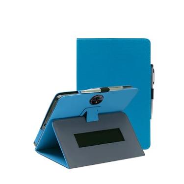 Imagem de Capa para tablet Android TCL NXTPAPER 11 geração 2 de 28 cm, capa dobrável de couro sintético FJIASTB com suporte para caneta e alça de pulso, portátil para viagens de negócios (azul claro)