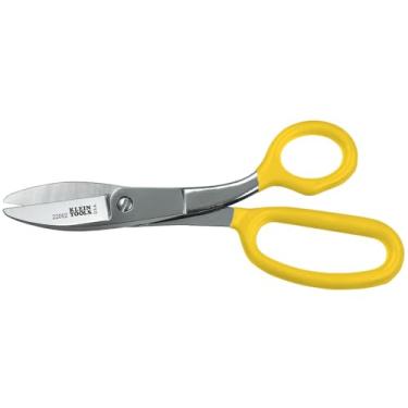 Imagem de Klein Tools 22002 Tesouras, lâmina larga de tesoura corta qualquer coisa de borracha a metal, com cabo estendido, lâmina serrilhada, 21 cm