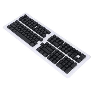 Imagem de Ymiko Conjunto de Teclas Coreanas de Perfil OEM de 132 Teclas para Teclados Mecânicos de 60% a 108%, de Substituição Compatíveis Com Layouts 61 64 75 87 98 (Preto)