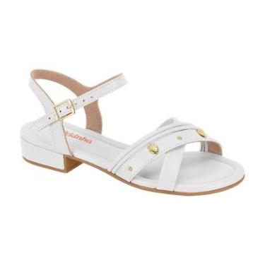 Imagem de Sandália Casual Saltinho Baixo Ajuste em Fivela Menina Molekinha Branco 34-Feminino