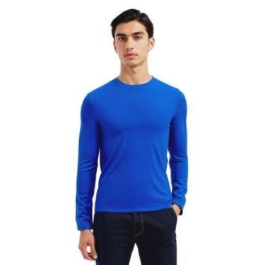 Imagem de Camiseta Manga Longa Masculino Dry Lisa Proteção Solar Treino Praia Gênero:Homem;Tamanho:P;Cor:-Masculino