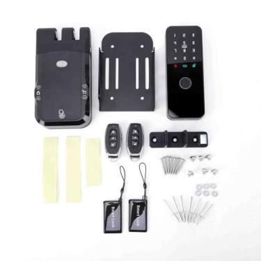 Imagem de Luocute BT Smart Fingerprint Lock, 5 Métodos de Desbloqueio Cartão de Senha de Impressão Digital Controle Remoto do Aplicativo TY, Fechadura de Entrada Sem Chave Com Bloqueio Automático (Preta)