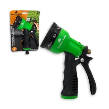 Imagem de Esguicho para Mangueira com 8 Tipos de Jatos, Verde, Plástico e Metal, com Trava e Engate Rápido, 18,5cm x 10cm