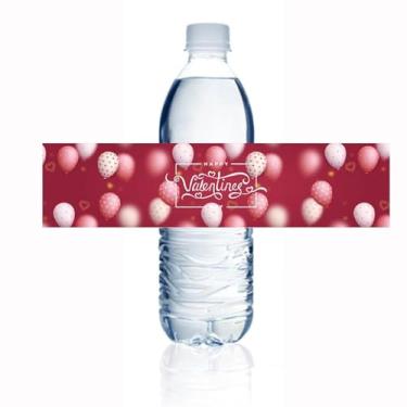 Imagem de CRAWPROP 36 etiquetas adesivas para garrafa de água feliz dia dos namorados com design de balão decorações de festa do dia dos namorados