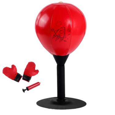 Imagem de Rrlihjgu Saco de pancadas de mesa | Couro PU de reação rápida, saco de pancada para mesa de treinador de boxe | para homens, mulheres, iniciantes, adolescentes, entusiastas de esportes, casa, academia