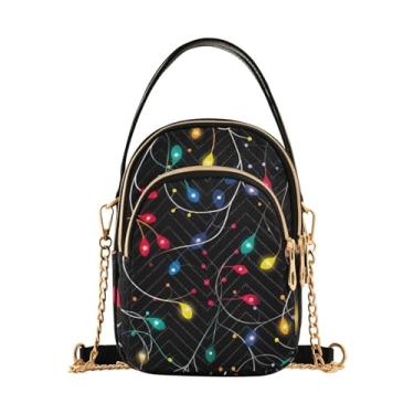 Imagem de Bolsa transversal para guitarras brancas com alça removível, bolsas transversais femininas, bolsas de ombro transversais para mulheres, Luzes nas cordas-4, One Size