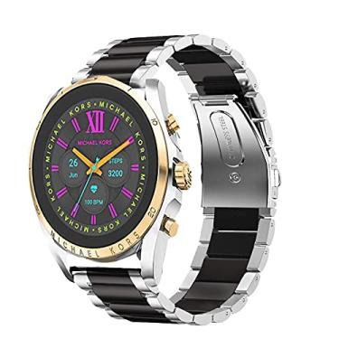 Imagem de Pulseira de substituição de aço inoxidável Lamshaw de liberação rápida da Michael Kors Gen 6 Bradshaw Smartwatch/MK Gen 6 Bradshaw 2021 (prata-preta)