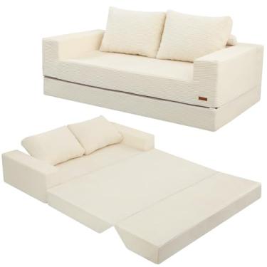 Imagem de COMAX Sofá cama Futon, cama de cadeira dobrável conversível, bege