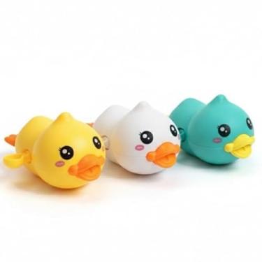 Imagem de Kit Brinquedo de Banho Patinho a Corda | Nada Sozinho na Água, Infantil e Bebê, Banheiro e Piscina (1 Patinho Banho Aleatório)