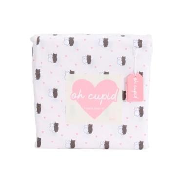 Imagem de oh cupid Jogo de lençol de Dia dos Namorados (gatos e corações, casal)