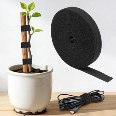 Imagem de Fita de fixação reutilizável, rolo de 98 polegadas para gerenciamento de cabos, organizador de fios, suporte de plantas, uso doméstico e jardim