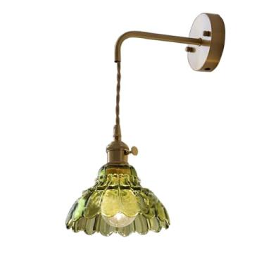 Imagem de Arandelas de parede abajur de flor de vidro vintage luzes de parede com interruptor moderno ajustável linha de pendurar lâmpadas de parede para quarto cabeceira sala de estar bar restaurante loft