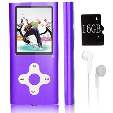 Imagem de Leitor de MP3, reprodutor de música com cartão de memória de 16 GB, reprodutor de música digital portátil, vídeo, gravação de voz, rádio FM, leitor de e-books, visualizador de fotos, LCD