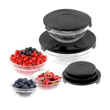 Imagem de KIT 3 POTES DE VIDRO REDONDOS COM TAMPA PRETA – HERMÉTICOS, EMPILHÁVEIS E SEGUROS PARA ARMAZENAR ALIMENTOS FRESCOS, GELADEIRA, FREEZER E MICRO-ONDAS