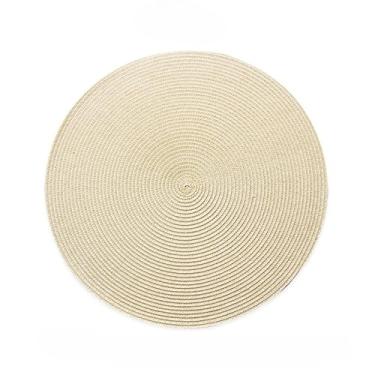 Imagem de Jogo Americano kit 4 ou 6 Peças Mesa Sousplat Cozinha Redondo Jantar Descanso de Prato(Bege×4)