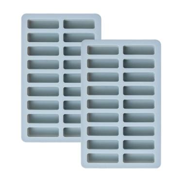 Imagem de 30 formas retangulares pequenas de silicone para doces e chocolate, molde antiaderente para fazer bolo de aniversário, geleia, cubos de gelo, lanches, barras de chocolate, decoração de topo de cupcake